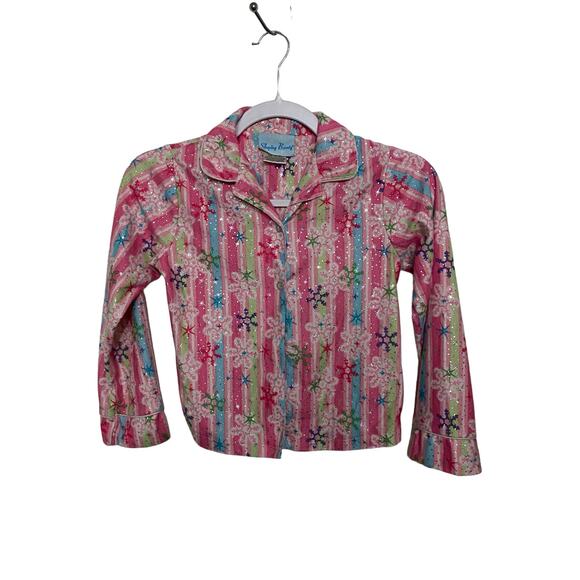 SLEEPING BEAUTY Girl's 2PC Pajama Set Size 10 Pink Snowflake - Picture 2 of 6